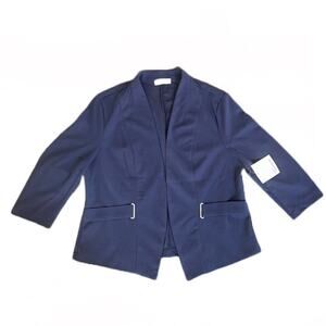 89th + Madison Women’s Open‎ Blazer Blue 3/4 Sleeves Size XL NWT